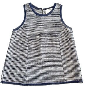 Vanessa Virginia Anthropologie Navy Textured Striped Tank Top  - Women's Sz M